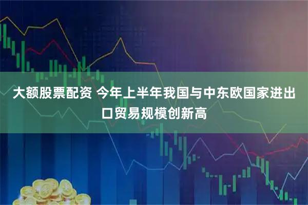 大额股票配资 今年上半年我国与中东欧国家进出口贸易规模创新高