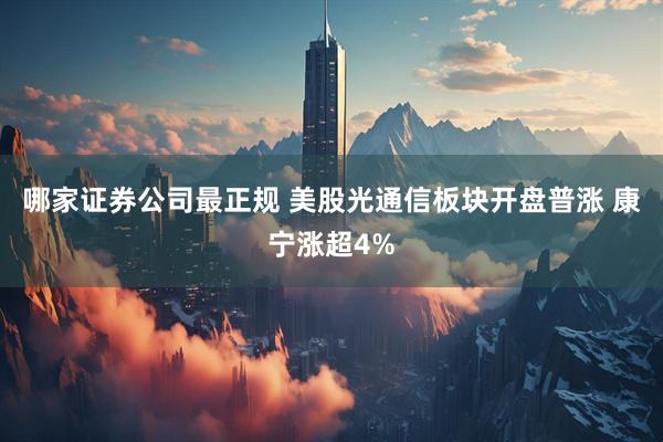 哪家证券公司最正规 美股光通信板块开盘普涨 康宁涨超4%
